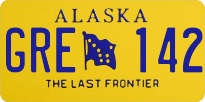 AK license plate GRE142
