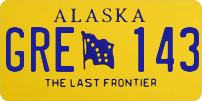 AK license plate GRE143