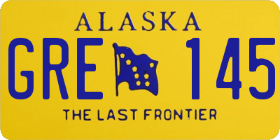AK license plate GRE145