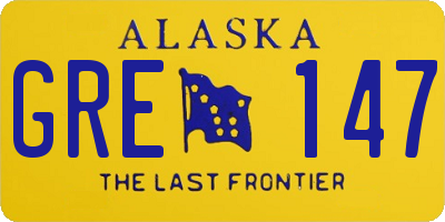 AK license plate GRE147