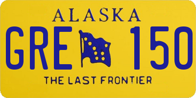 AK license plate GRE150