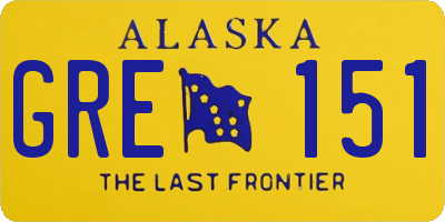AK license plate GRE151