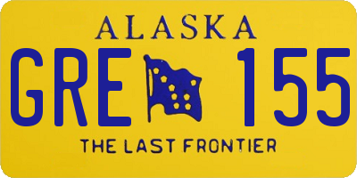 AK license plate GRE155