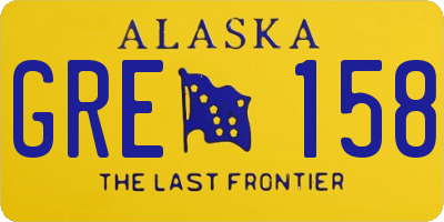 AK license plate GRE158