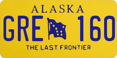 AK license plate GRE160