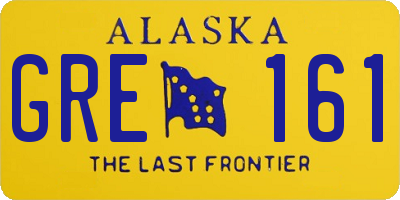 AK license plate GRE161