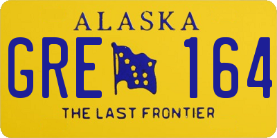 AK license plate GRE164
