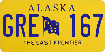 AK license plate GRE167