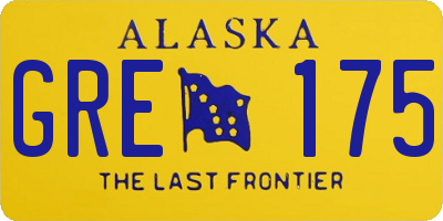 AK license plate GRE175