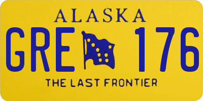 AK license plate GRE176
