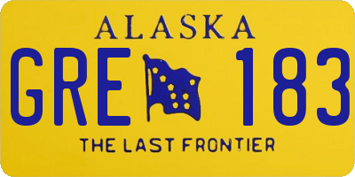 AK license plate GRE183