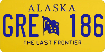 AK license plate GRE186