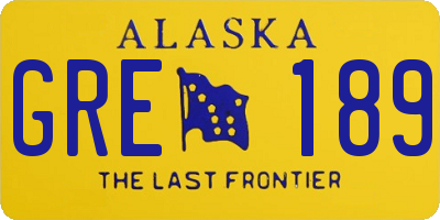 AK license plate GRE189