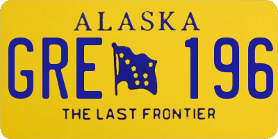 AK license plate GRE196