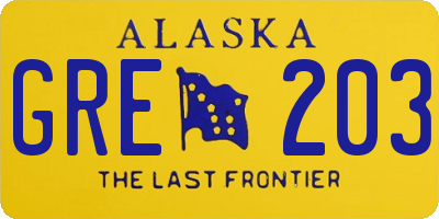 AK license plate GRE203