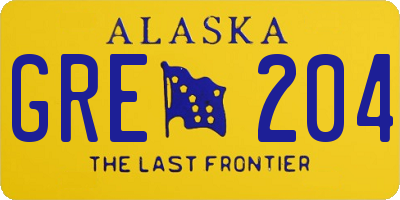 AK license plate GRE204