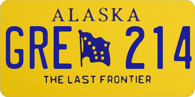 AK license plate GRE214