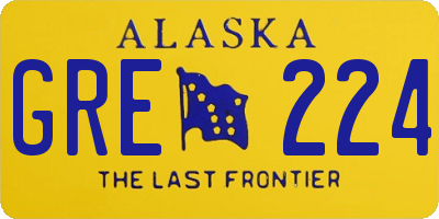 AK license plate GRE224