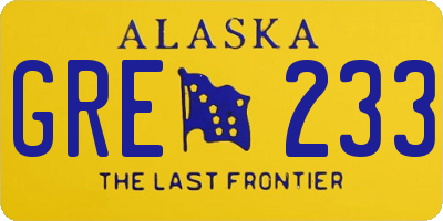 AK license plate GRE233