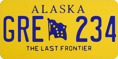 AK license plate GRE234