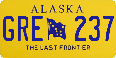 AK license plate GRE237