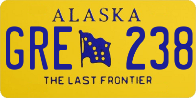 AK license plate GRE238