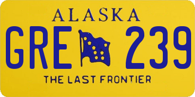 AK license plate GRE239