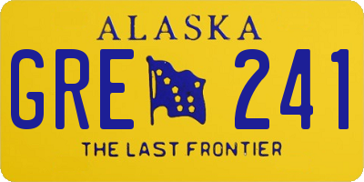 AK license plate GRE241