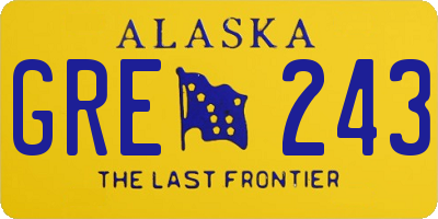 AK license plate GRE243