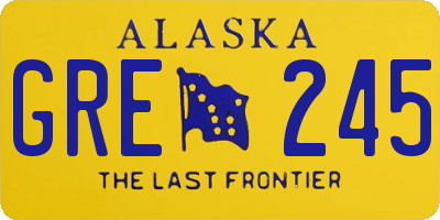 AK license plate GRE245