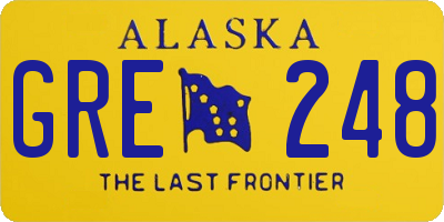AK license plate GRE248