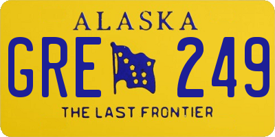 AK license plate GRE249