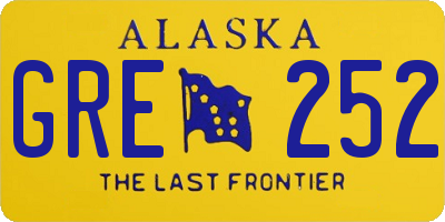 AK license plate GRE252