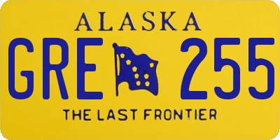 AK license plate GRE255