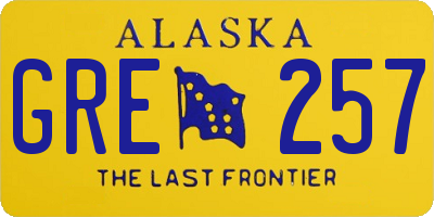AK license plate GRE257