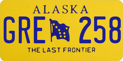 AK license plate GRE258