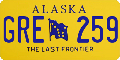 AK license plate GRE259