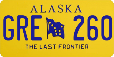 AK license plate GRE260