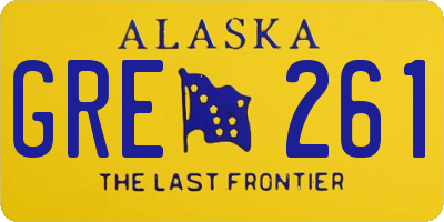 AK license plate GRE261