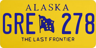 AK license plate GRE278