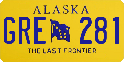 AK license plate GRE281