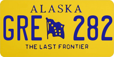 AK license plate GRE282