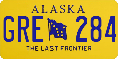 AK license plate GRE284