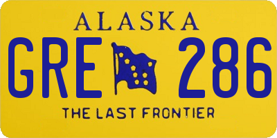 AK license plate GRE286