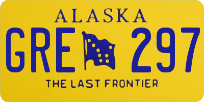 AK license plate GRE297