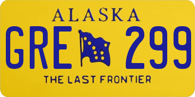 AK license plate GRE299