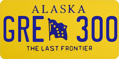 AK license plate GRE300