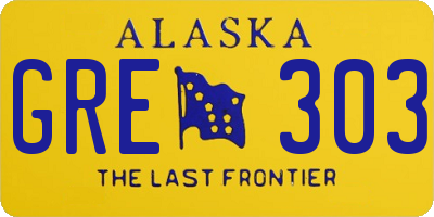 AK license plate GRE303