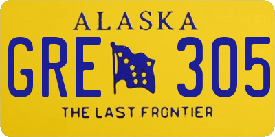 AK license plate GRE305