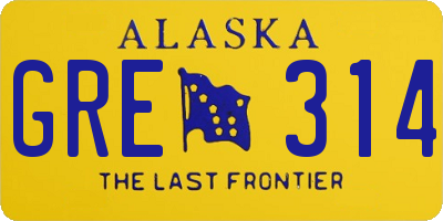 AK license plate GRE314